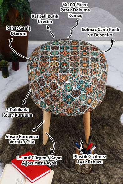 Moda Home Bedding Armonia Puf Turuncu - 3