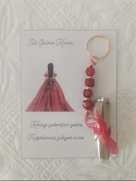 100 Adet Kişiye Özel Tasarım Dağıtmalık Hediyelik Kına ve Anahtarlık Seti - Resim 3