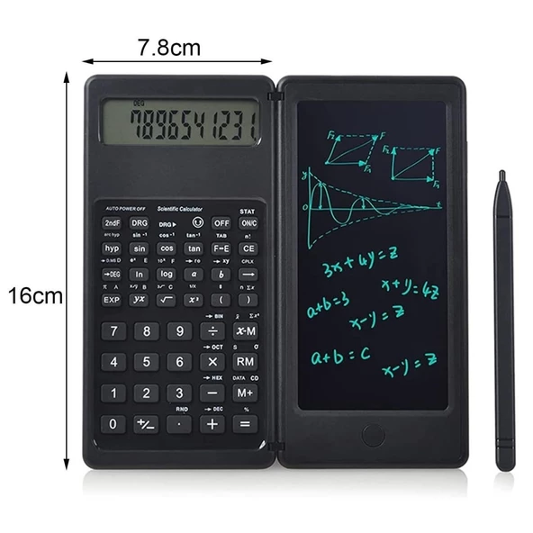 Woody Sofia Silinebilir LCD Yazı Tabletli,Kalemli Katlanabilir Bilimsel Hesap Makinesi - 4