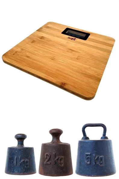 Woody Sofia Techfit Bambu Banyo Baskülü Yüksek Hassasiyetli Darbelere Dijital Dayanıklı Terazi Tf 1065 M - Resim 6