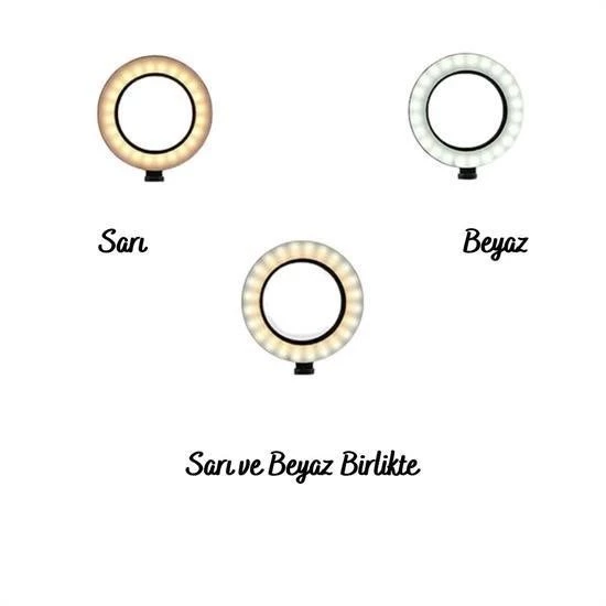 Woody Sofia 8inç 20cm Youtube Instagram Tiktok Selfie Stüdyo Video Fotoğraf Ring Light Tripod Led Halk - 5