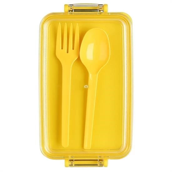 Woody Sofia 2 Bölmeli Çok Amaçlı 900 ml Kapasiteli Çatal Kaşıklı Dayanıklı Beslenme Kabı Yiyecek Kutusu - 5