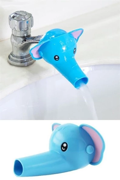 Woody Sofia Çocuklar İçin Eğitici ve Güvenli Musluk Uzatıcı Genişletici Başlık Aparatı Fil Figürlü - 7