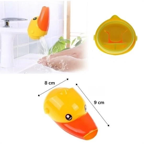 Woody Sofia Çocuklar İçin Eğitici ve Güvenli Musluk Uzatıcı Genişletici Başlık Aparatı Ördek Figürlü - Resim 5