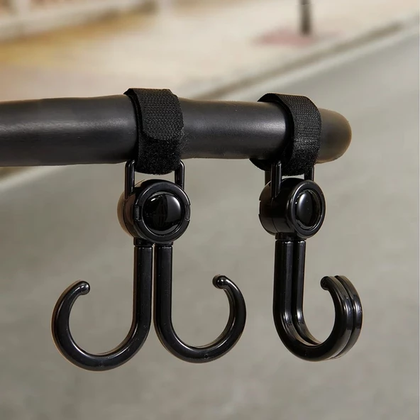 Woody Sofia 2'li Bebek Arabası, Motor, Bisiklet Eşya Taşıma Aparatı Plastik Kanca - 3