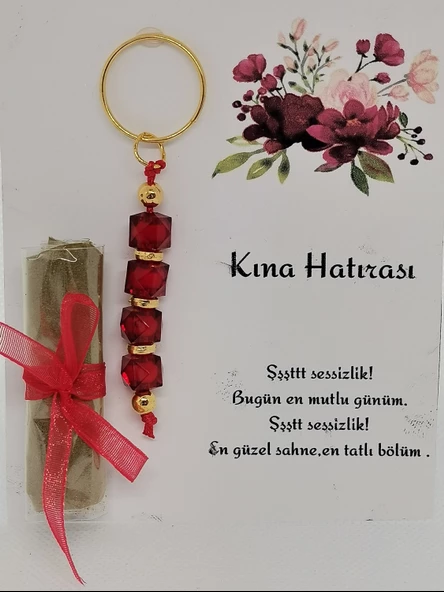 50 Adet Kişiye Özel Tasarım Dağıtmalık Hediyelik Kına ve Anahtarlık Seti