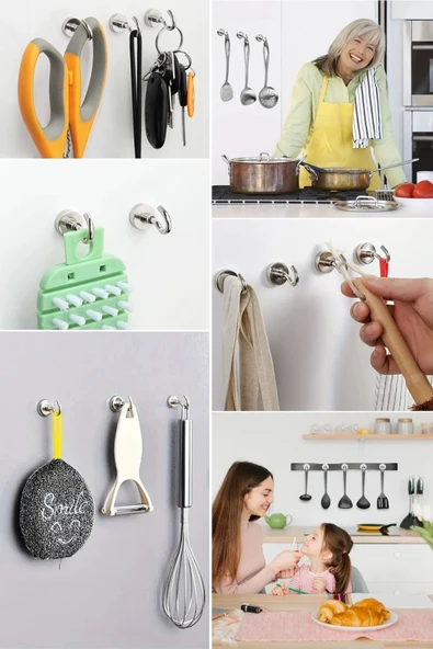 Woody Sofia Güçlü Manyetik Mutfak,Banyolar İçin Çok Amaçlı 2'li Magnet Askı - 7