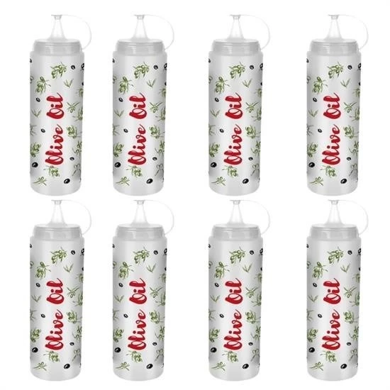 Woody Sofia Şeffaf Kapaklı Sızdırmaz Yağlık Sosluk Şişesi Plastik Yağdanlık Master Chef AP-9471 - Resim 8