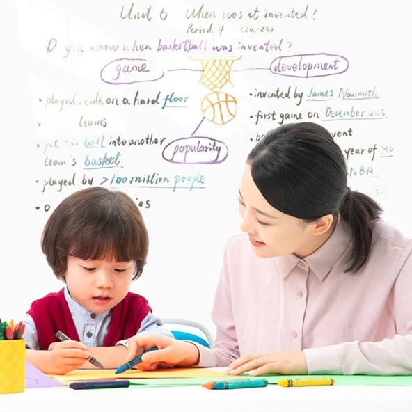 Woody Sofia Silinebilir Kalemli Sticker  Duvara Yapışabilen Yazı Tahtası 60x100 cm - 4