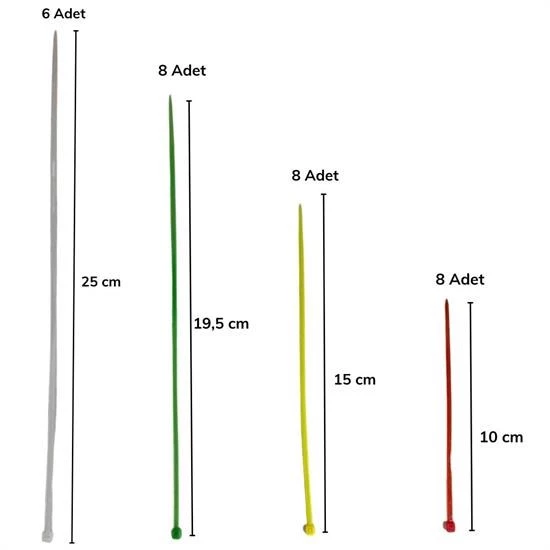 Woody Sofia 30 Parça Plastik Kablo Kelepçe Seti Kablo Düzenleyici Bağlama Bantları - 5