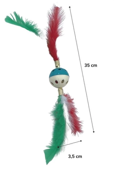 Woody Sofia ® Tüylü Püsküllü Kedi Oyuncağı Dikkat Çekici Renkli Sevimli Evcil Hayvan Oyuncağı - 6