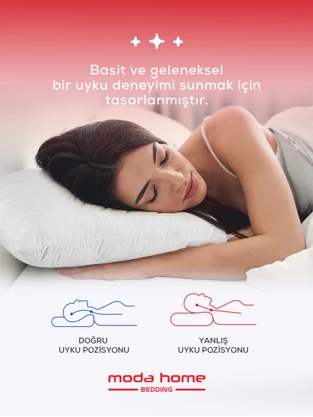 Moda Home Bedding snow kapitoneli microfiber antialerjik yastık 1100 gr - 3