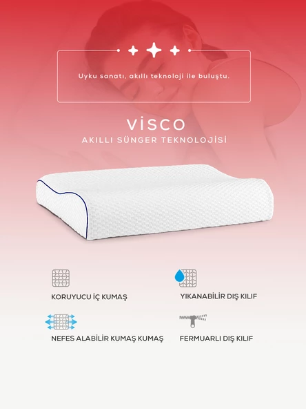 Moda Home Bedding Ortopedik Visco Boyun Destekli Nostalji Yastık