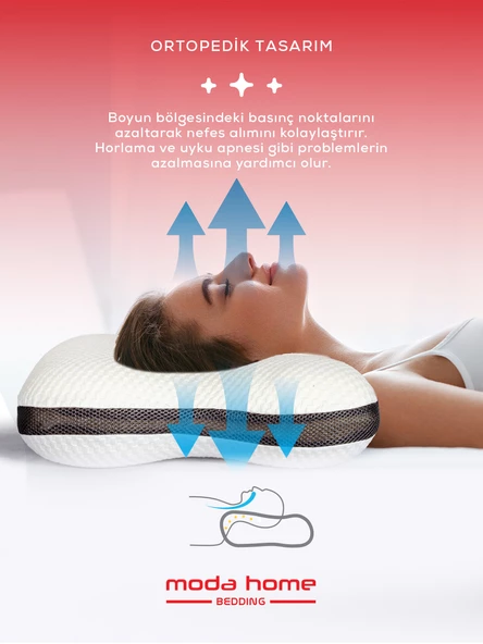 Moda Home Bedding Horlama Azaltıcı Yastık Ortopedik Yastık Visco Yastık - 3