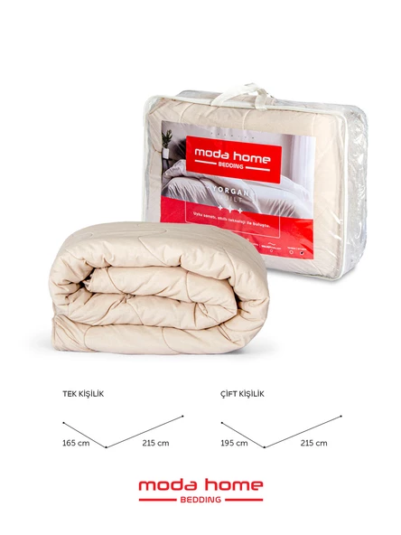 Moda Home Bedding Welsoft Kapuçino Yorgan Seti Çift Kişilik (2Adet Silikon Yastık ve Kılıfları Hediye) - 6