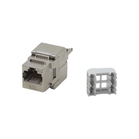 HCS CAT6A FTP TOOLLESS KEYSTONE JACK METAL T568 A/B 180 DERECE - 4