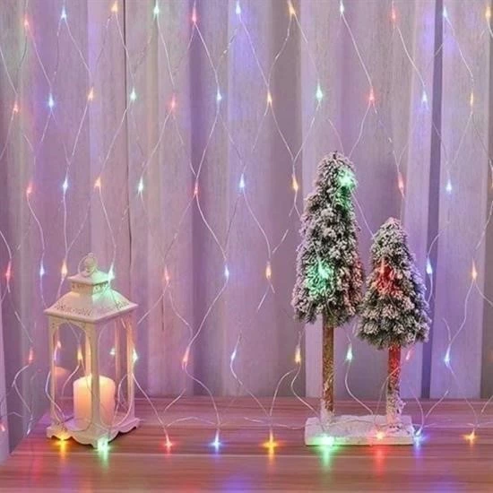Woody Sofia 1x2 Metre Dekoratif File Ağ Perde 192 LED 8 Animasyonlu Farklı Işık Modu RGB Fişli - 4
