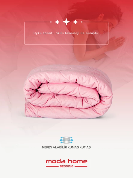 Moda Home Bedding Welsoft Pembe Yorgan Seti Tek Kişilik (1adet  Silikon Yastık ve Kılıfı hedıye) - 3