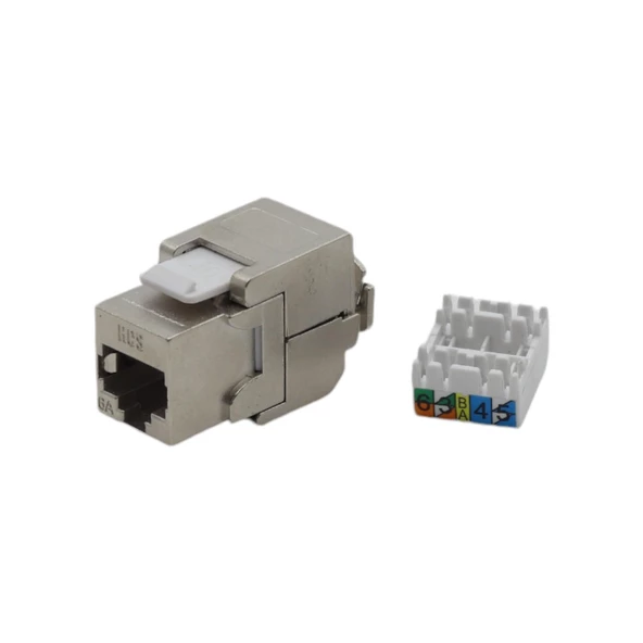 HCS CAT6A FTP TOOLLESS KEYSTONE JACK METAL T568 A/B 180 DERECE - 5