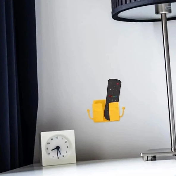Woody Sofia Duvar Tipi Yapışkanlı Kablo Tutuculu Telefon,Kumanda Tutucu Plastik Aparat - 3
