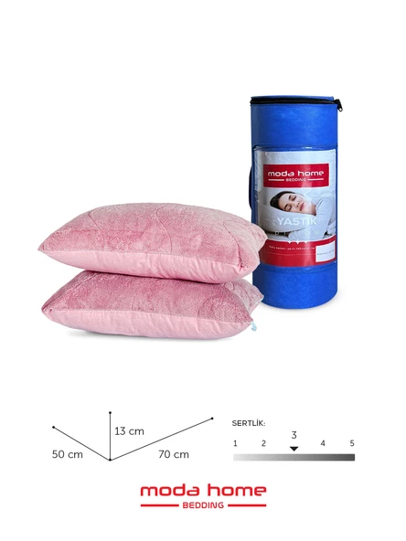 Moda Home Bedding Welsoft Pembe Yorgan Seti Çift Kişilik (2Adet Silikon Yastık ve Kılıfları Hediye) - 7