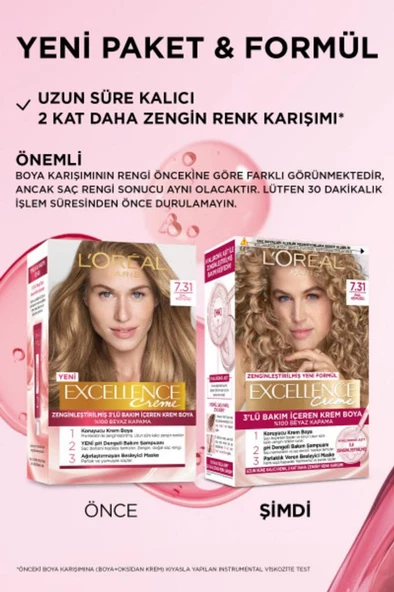L'Oréal Paris Excellence Creme Saç Boyası - 7.31 Bal Köpüğü - 3