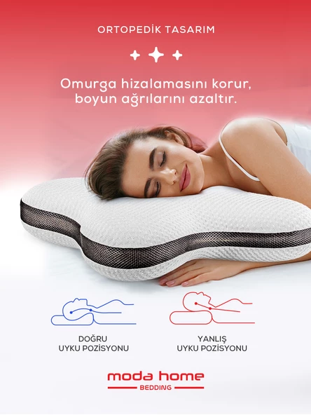 Moda Home Bedding Ortopedik Visco Fly Comfort Kelebek Yastık - 3