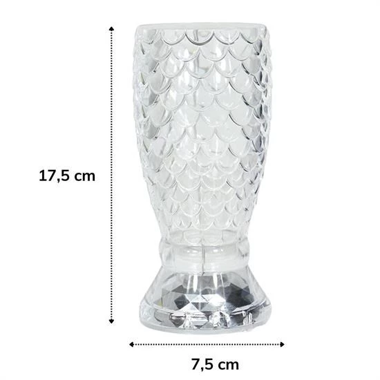 Woody Sofia Balık Süzgeç Model USB Şarjlı Kumandalı 16Farklı Işık Modlu Masa Üstü Kristal Akrilik Led - 5