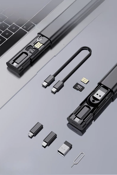 Woody Sofia Cep Tipi 60W Bas Aç Type-C,İphone Şarj,Micro USB Hızlı Şarj Data Kablo Seti - 6