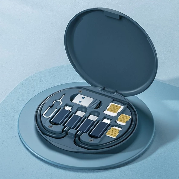 Woody Sofia 60w Destekli Kablo Kutusu Seyahat Kablo Seti 5'i 1 arada USB Type-C Şarj Kablosu Seti - 2