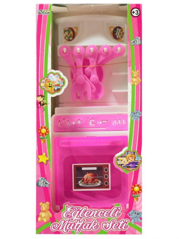 Can Oyuncak Kutulu Fırın Set Beyaz Renk - Pembe Ön Kapak - E-3003