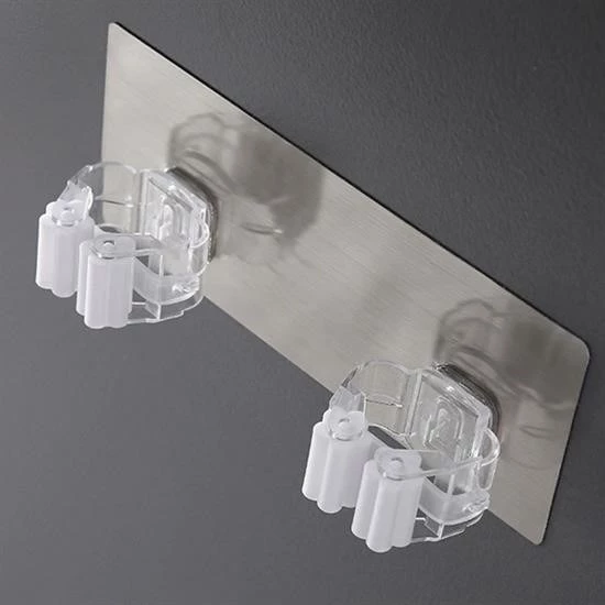 Woody Sofia Pratik Organizer 4lü Yapışkanlı Fırça Paspas Mop Fırça Sabitleyici Ergonomik Alet Aparatı - 6