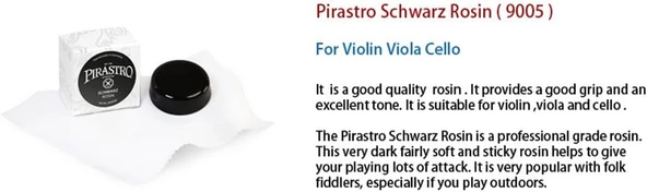 PIRASTRO 900500 / Schwarz Siyah Reçine - Resim 4