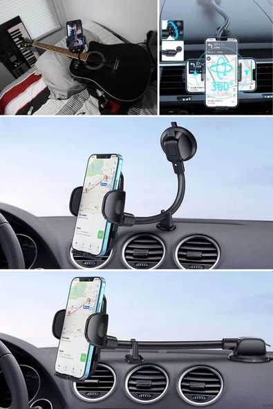 Woody Sofia Ayarlanabilir Vakum Kilitli Cam Ve Torpidoya Takılabilen Telefon Tutucu - 8