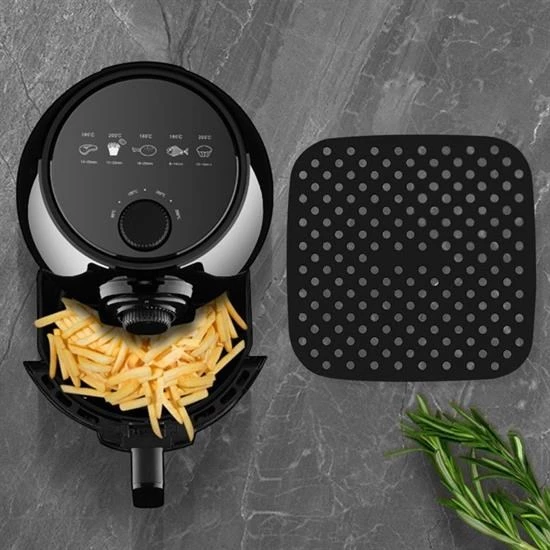Woody Sofia Renkli Isıya Dayanıklı Yıkanılabilir Silikon Fırın Ve Airfryer Kare Pişirme Matı 21,5 Cm - 8