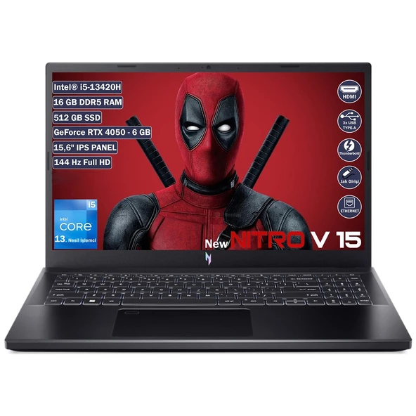 Nitro V 15 Intel Core I5 13420H 16 GB 512 GB SSD Rtx 4050 6 GB Freedos 15.6" Fhd IPS NH.QNBEY.001-16