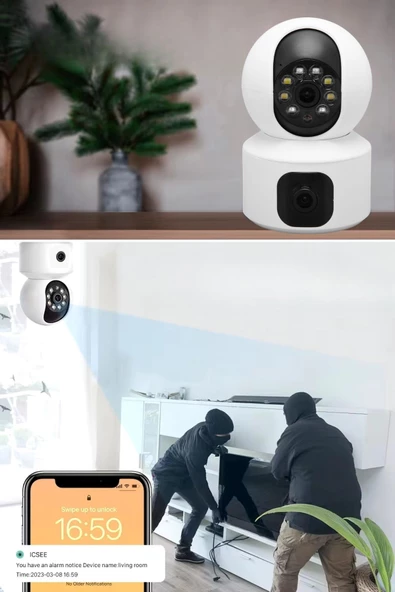 Woody Sofia Çift Kameralı Wifi Bağlantılı Gece Görüşlü Ev Tipi Güvenlik Kamerası - 6