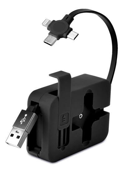 Woody Sofia Cep Tipi Telefon Tutuculu Makaralı Uzayıp Kısalabilen 3'ü 1 Arada USB Şarj Kablosu - 6