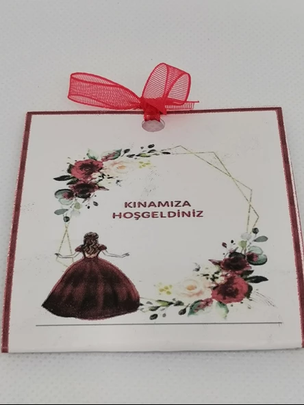 25 Adet Özel Tasarım Hazır Paketlenmiş Hediyelik Dağıtmalık Kına - Resim 4