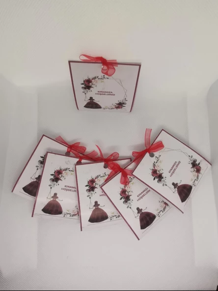 25 Adet Özel Tasarım Hazır Paketlenmiş Hediyelik Dağıtmalık Kına - Resim 2