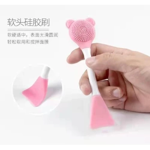 Silikon Yüz Temizleme Fırçası ve Maske Uygulama Spatulası - 4