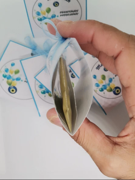 50 Adet Özel Tasarım Hazır Paketlenmiş Hediyelik Dağıtmalık Maaşallah Yazılı Sünnet Kınası - Resim 4