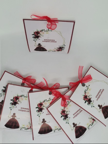 100 Adet Özel Tasarım Hazır Paketlenmiş Hediyelik Dağıtmalık Kına - Resim 3