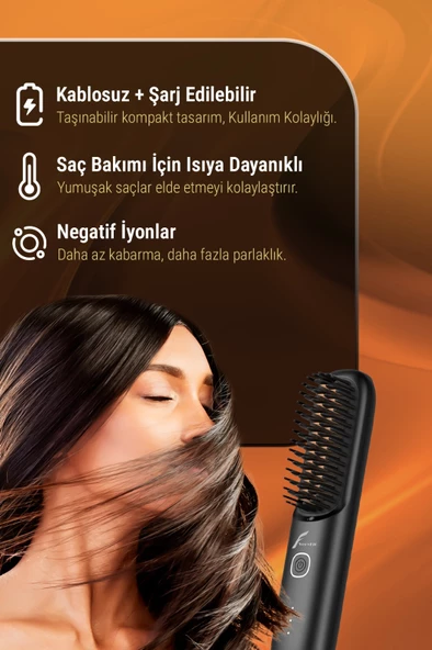 Veryfit Elektrikli Iyonik Bakımlı Seramik Kaplama Şarjlı Saç Düzleştirici - Beyaz - 2