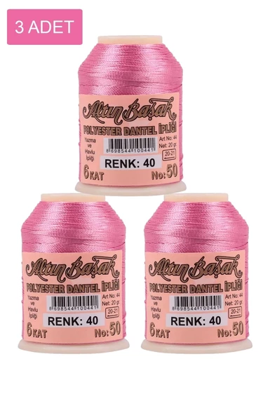 Royaleks 3 Adet Altınbaşak Oya ve Dantel İpi 20 gr - Royaleks - No: 040