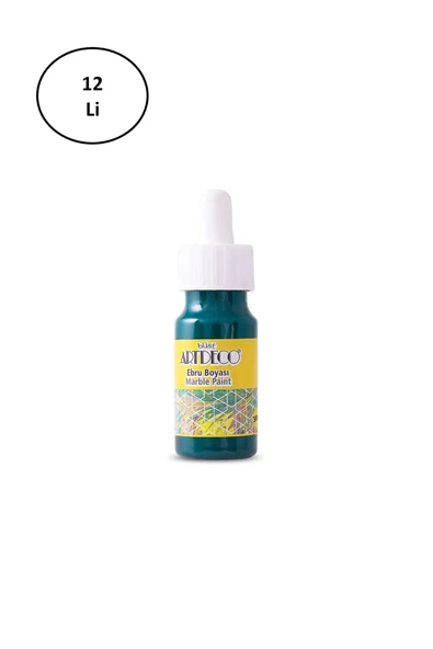 Artdeco Hazır Ebru Boyası 30ml 12'li Yeşil - 2