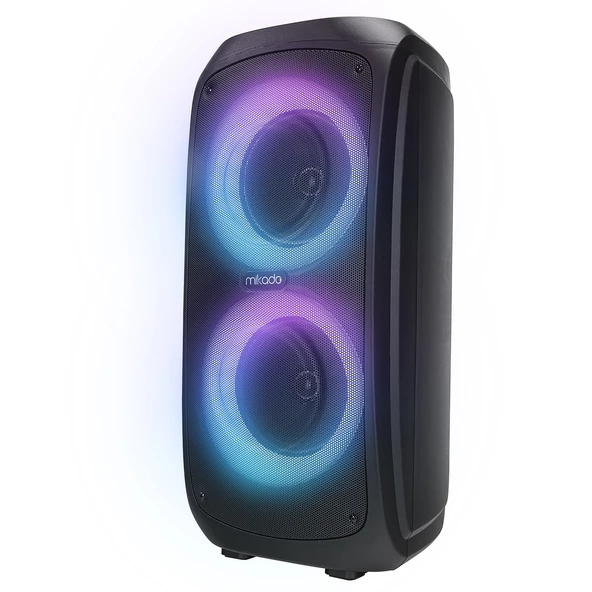 Mikado MD-11BT Siyah 20*2 40W RGB Işıklı Kablosuz Mikrafonlu Taşınabilir Speaker