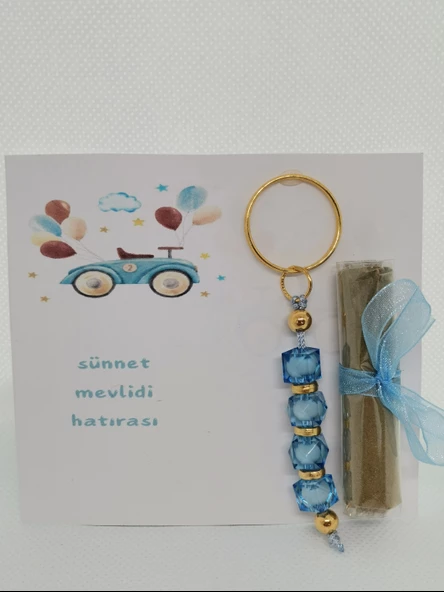 75 Adet Araba Görsel Hazır Paketlenmiş Hediyelik Dağıtmalık Sünnet Kınası ve Anahtarlık - Resim 2