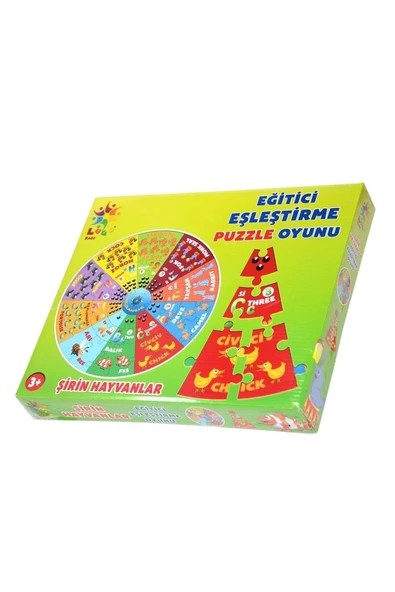 MBB ETİCARET Şirin Hayvanlar Eğitici Eşleştirme Oyunu Daire