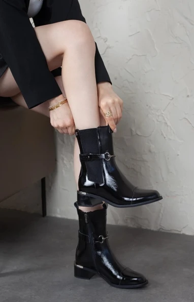 Venüs Tugi Hakiki Deri Ortopedik Kadın Chelsea Bot - Resim 4